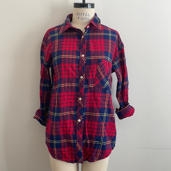 Wilfred Free Tartan Flannel Button Down Longsleeve - Picture 1 of 8